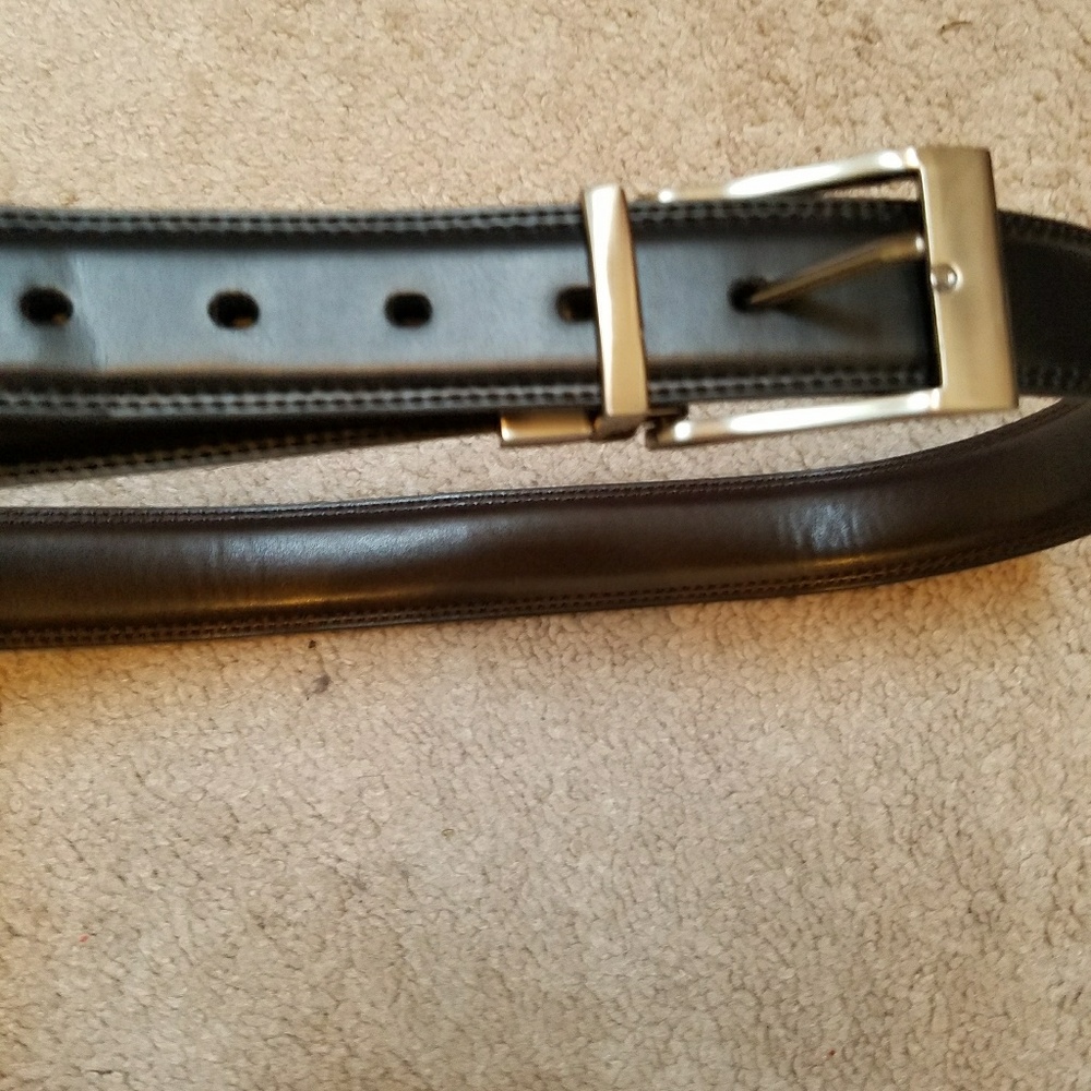 Men's black leather belt